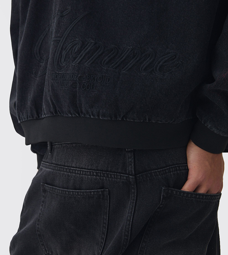 Oversized Embroidered Denim Jacket