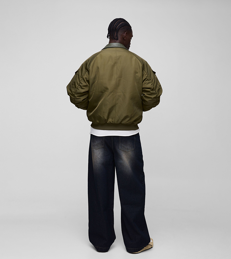 Washed Parachute Baggy Fit Jeans