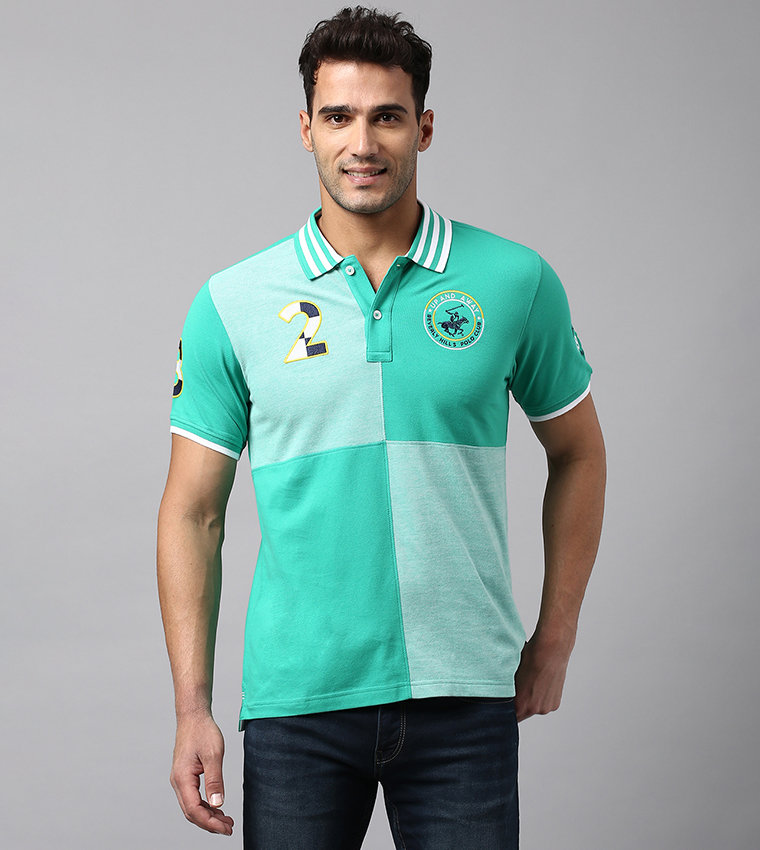 Color Block Short Sleeves Polo T-Shirt