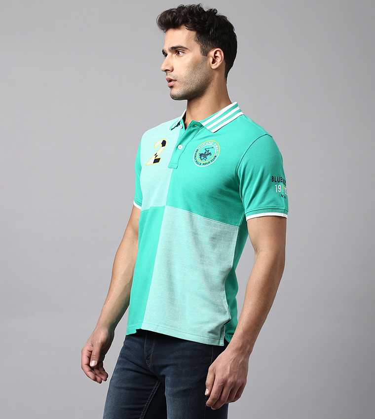 Color Block Short Sleeves Polo T-Shirt