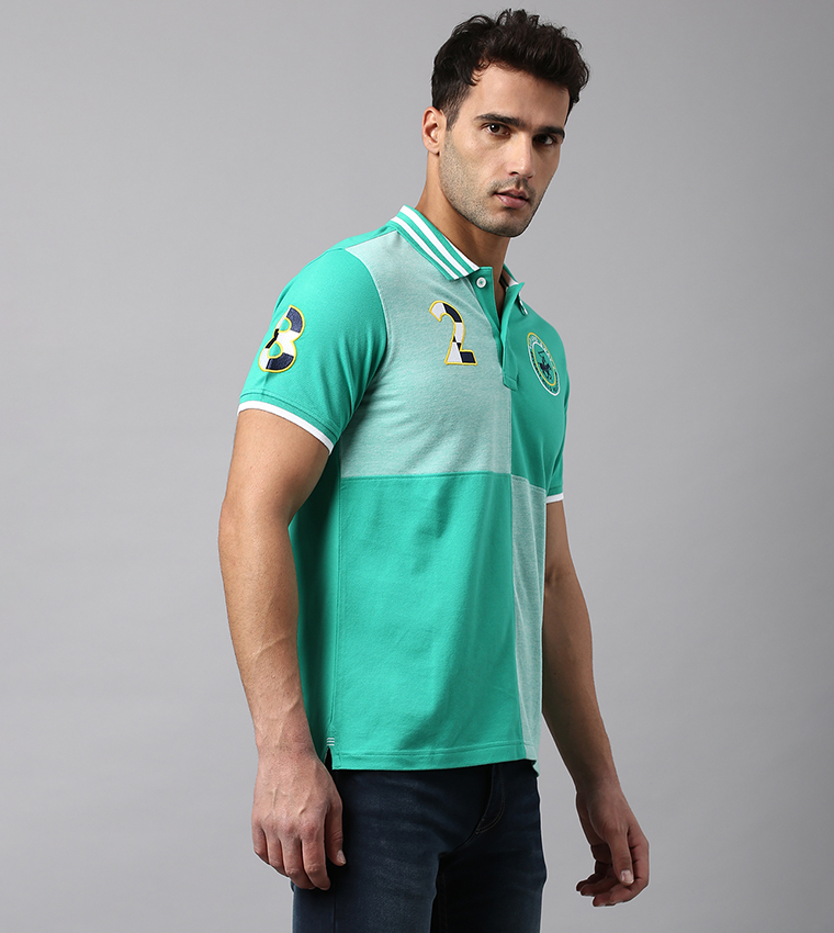 Color Block Short Sleeves Polo T-Shirt