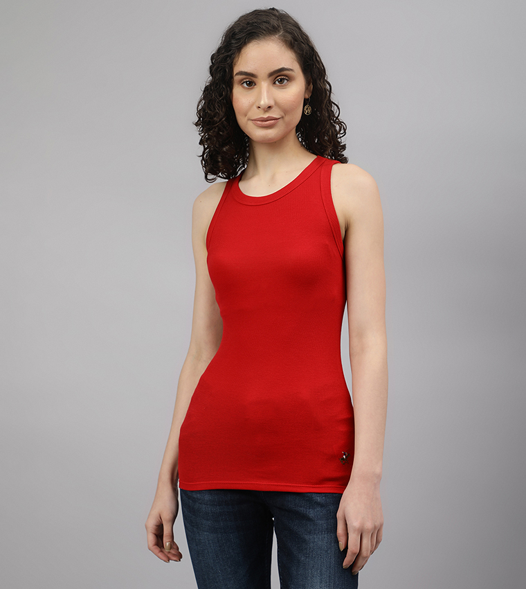 Solid Ribbed Tank Top