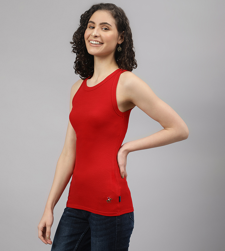 Solid Ribbed Tank Top