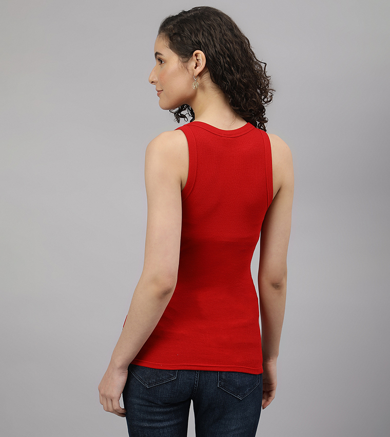 Solid Ribbed Tank Top