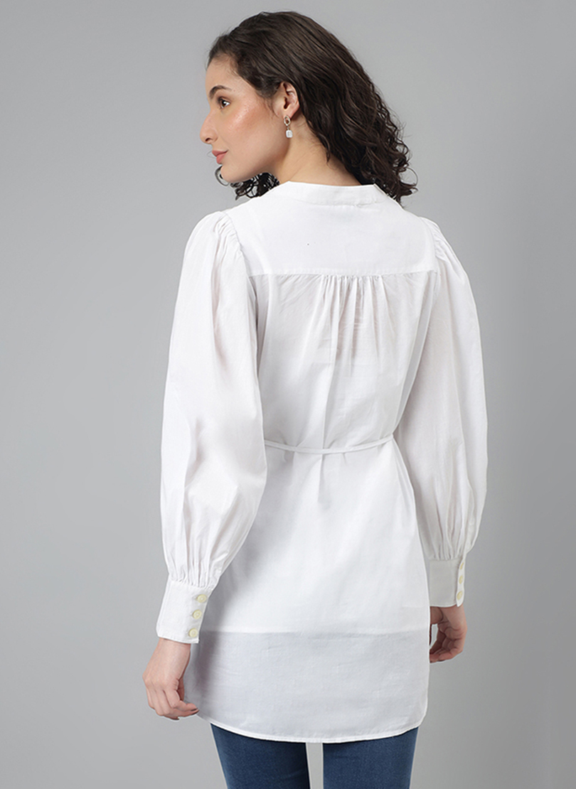 Belted Long Sleeves Top