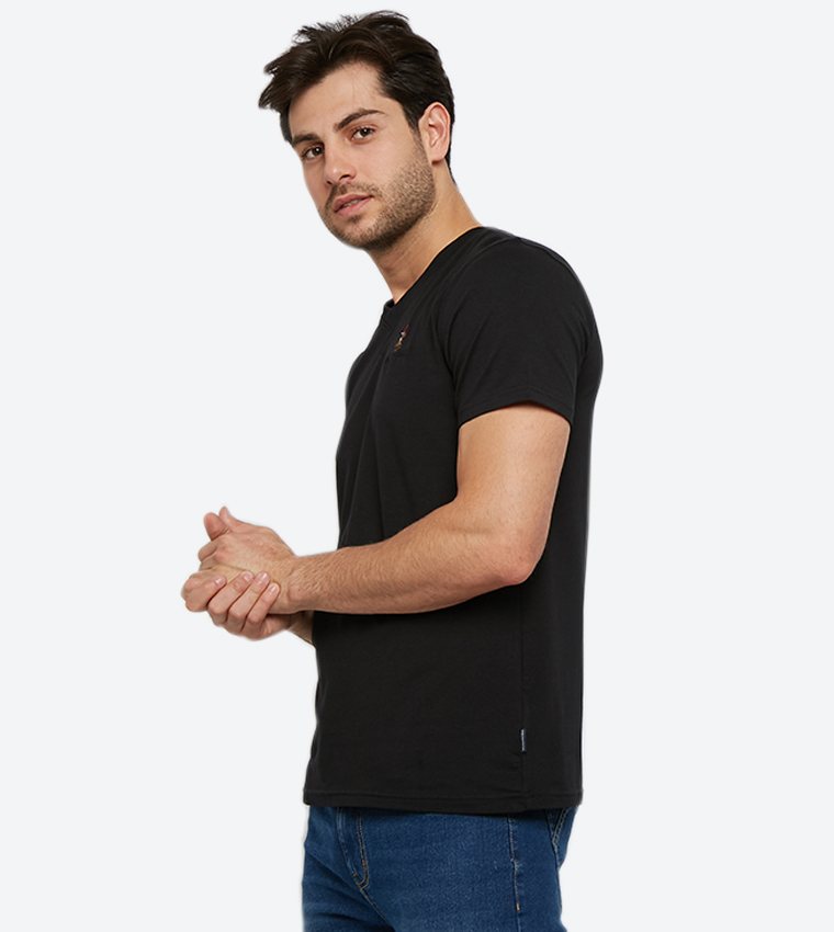 Logo Embroidered V-Neck T-Shirt
