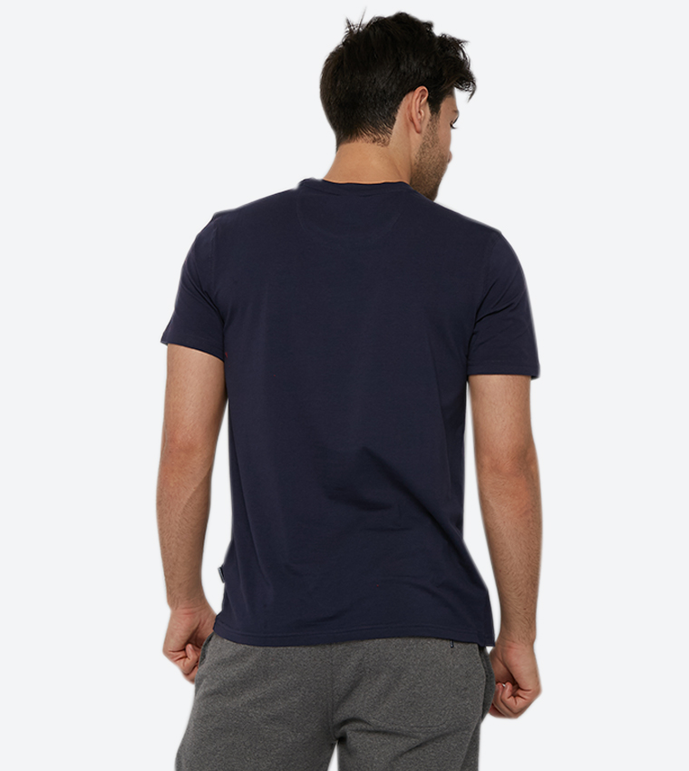 Logo Embroidered Initials Short Sleeves Crew Neck T-Shirt