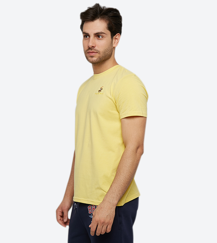 تيشيرت بياقة مستديرة ومطرز