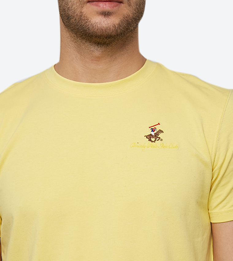 تيشيرت بياقة مستديرة ومطرز