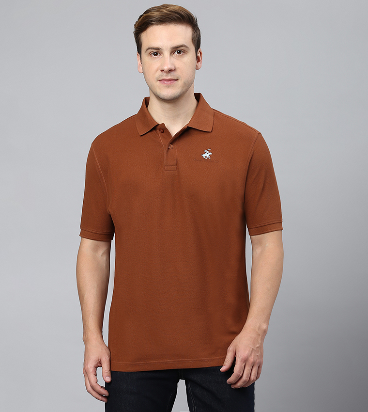 Logo Detail Honeycomb Polo T-Shirt