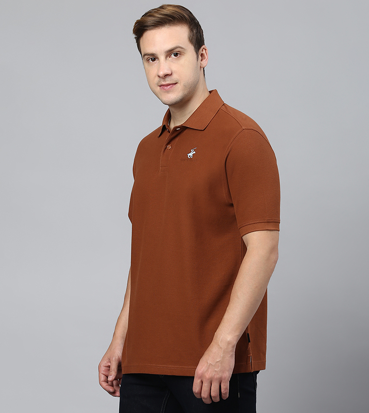 Logo Detail Honeycomb Polo T-Shirt