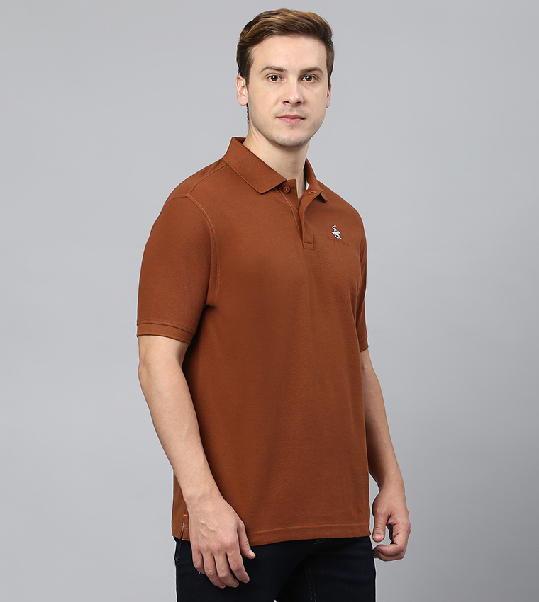 Logo Detail Honeycomb Polo T-Shirt