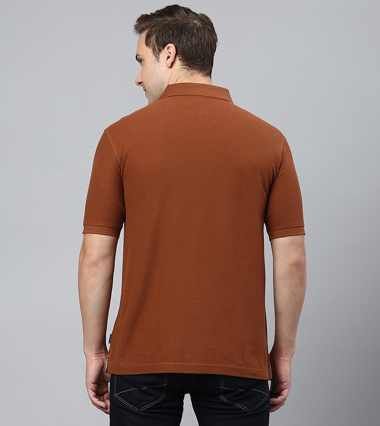 Logo Detail Honeycomb Polo T-Shirt