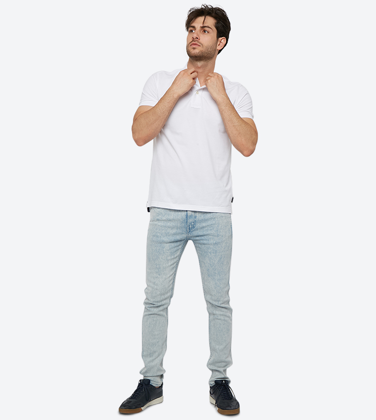 Solid Short Sleevess Polo T-Shirt