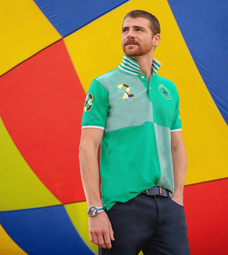 Color Block Short Sleeves Polo T-Shirt