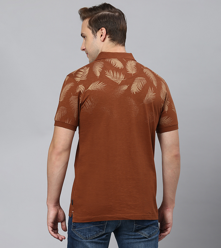 Palm Faded Print Polo T-Shirt