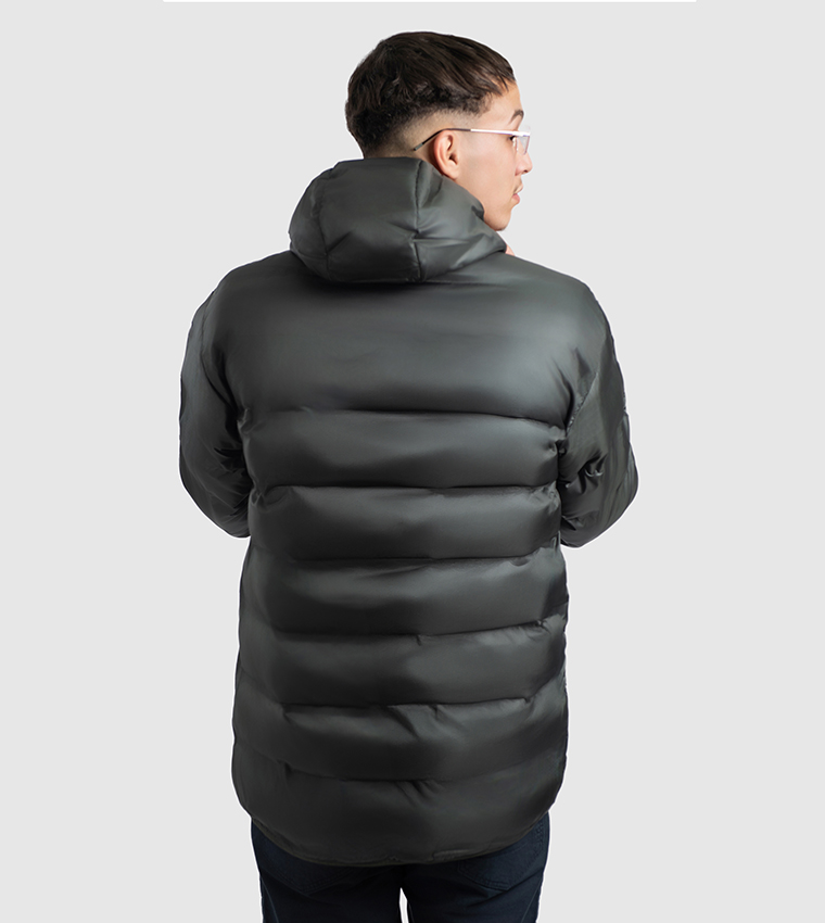 Logo Printed Hooded Puffer Jacket