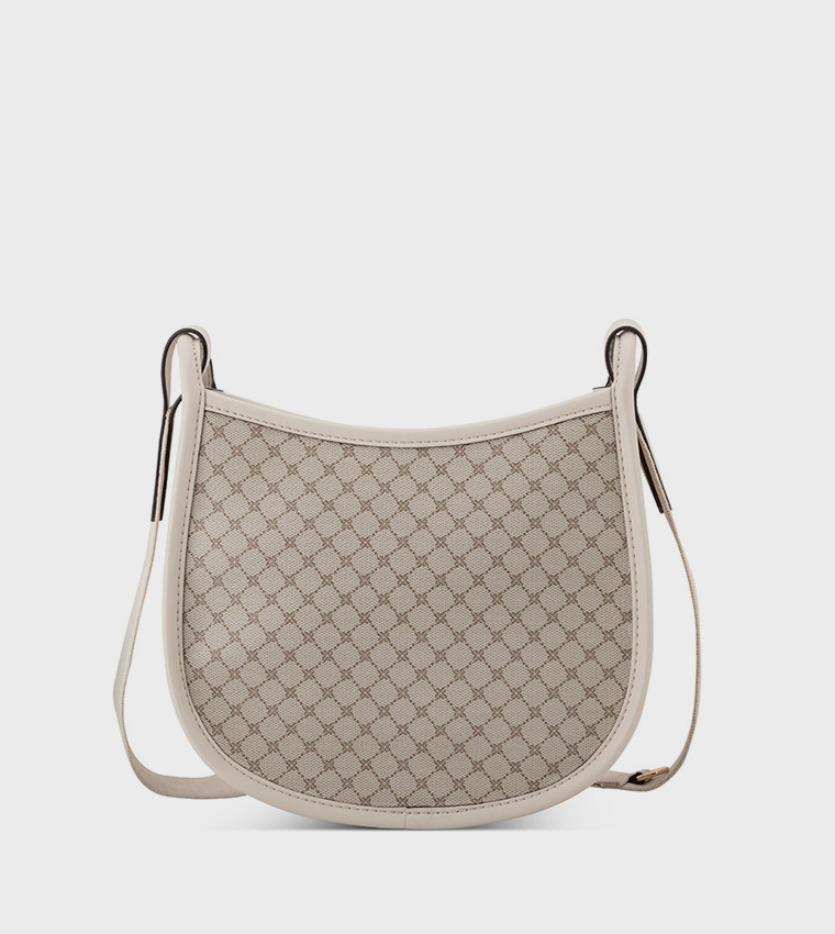 شنطة كروس بودي نسائية بنقشة مونوغرام 