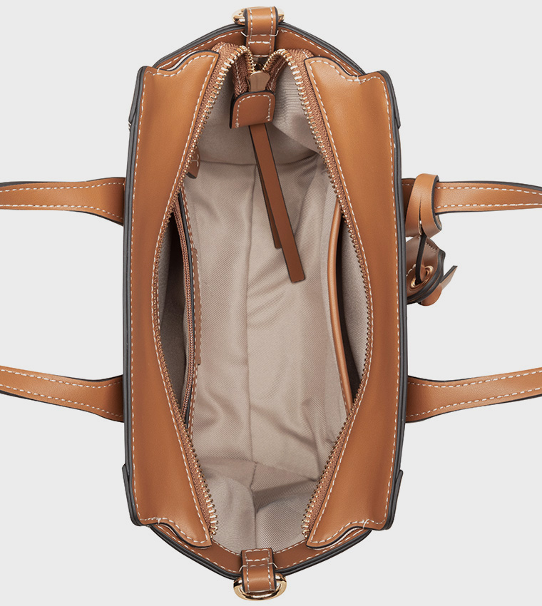 Contrast Stitch Satchel Bag