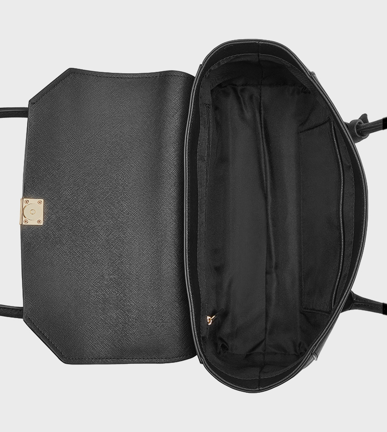 Textured Flap Shoulder Bag