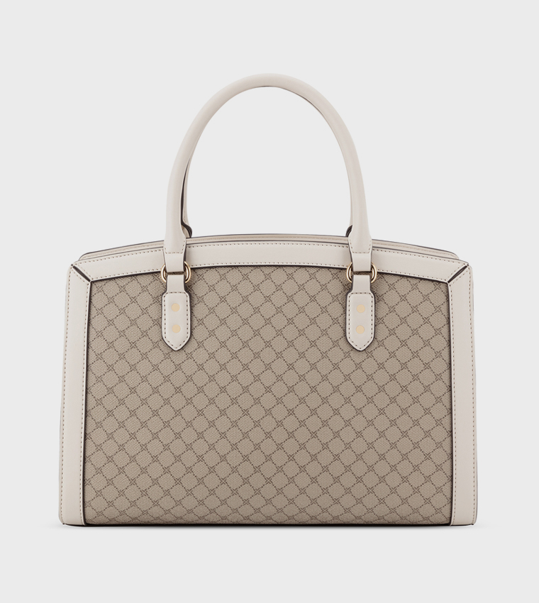 شنطة ساتشل نسائية بنقشة مونوغرام 