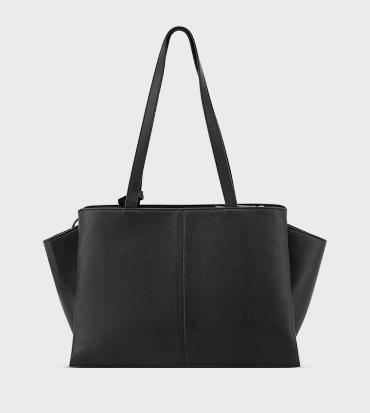 Textured Trapeze Tote Bag
