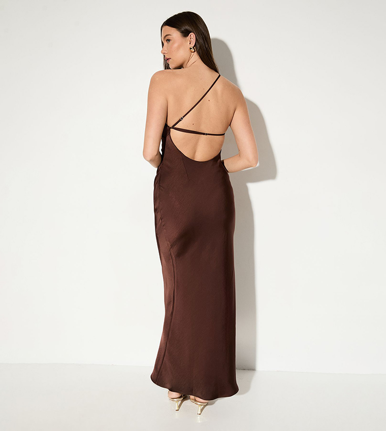 brown and cream bridesmaid dresses Tuckernuck Black Dupioni Helene Midi Dress Black / 14 main image 1