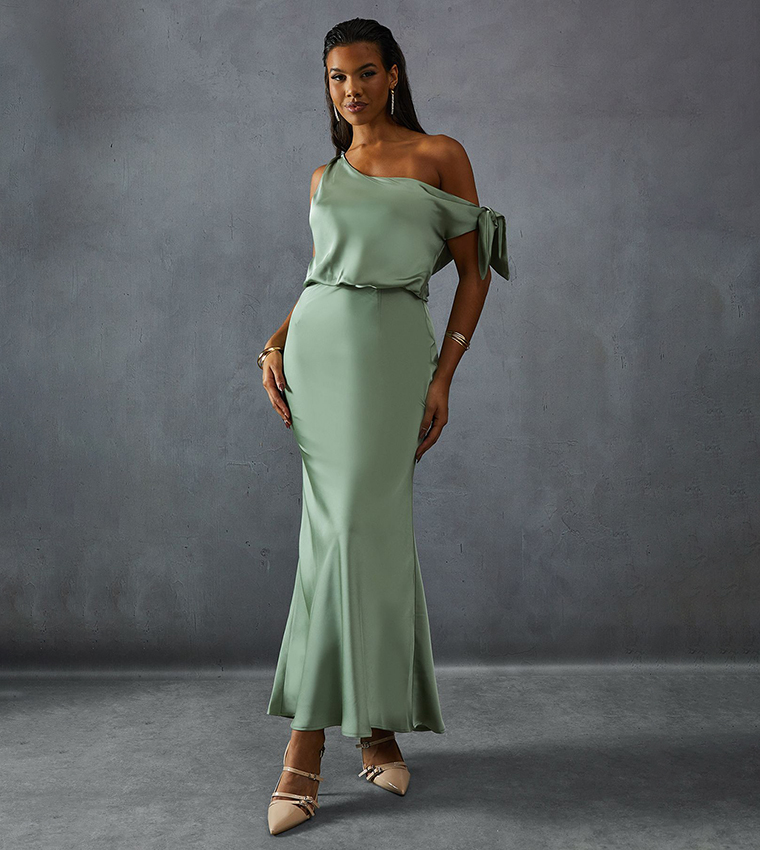 korean grey dress Silky Satin Cross Waist Tie Thin Strap Mini IO27 - Women's Fashion Square Neck