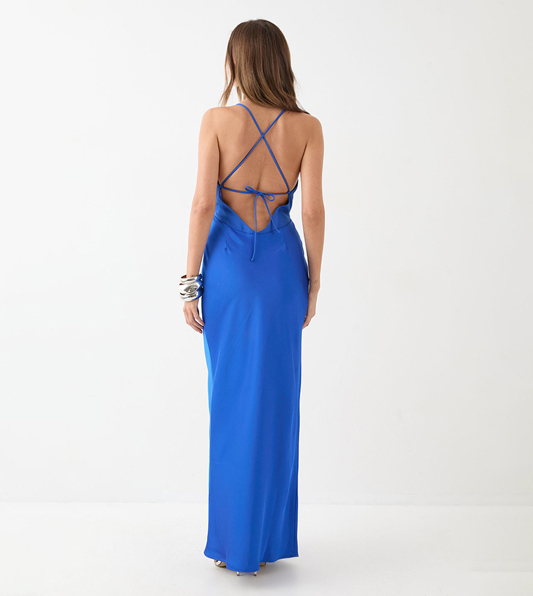 Premium Bust Panel Satin Bias Maxi Bridesmaid Dress