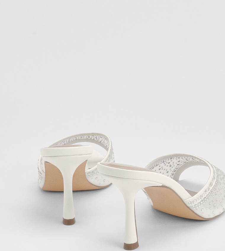 Satin Diamante High Stiletto Heel Sandals