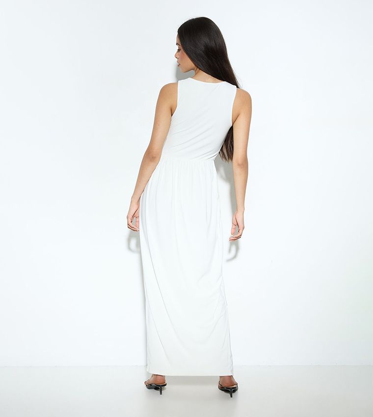 Double Layer Dropped Waist Maxi Dress