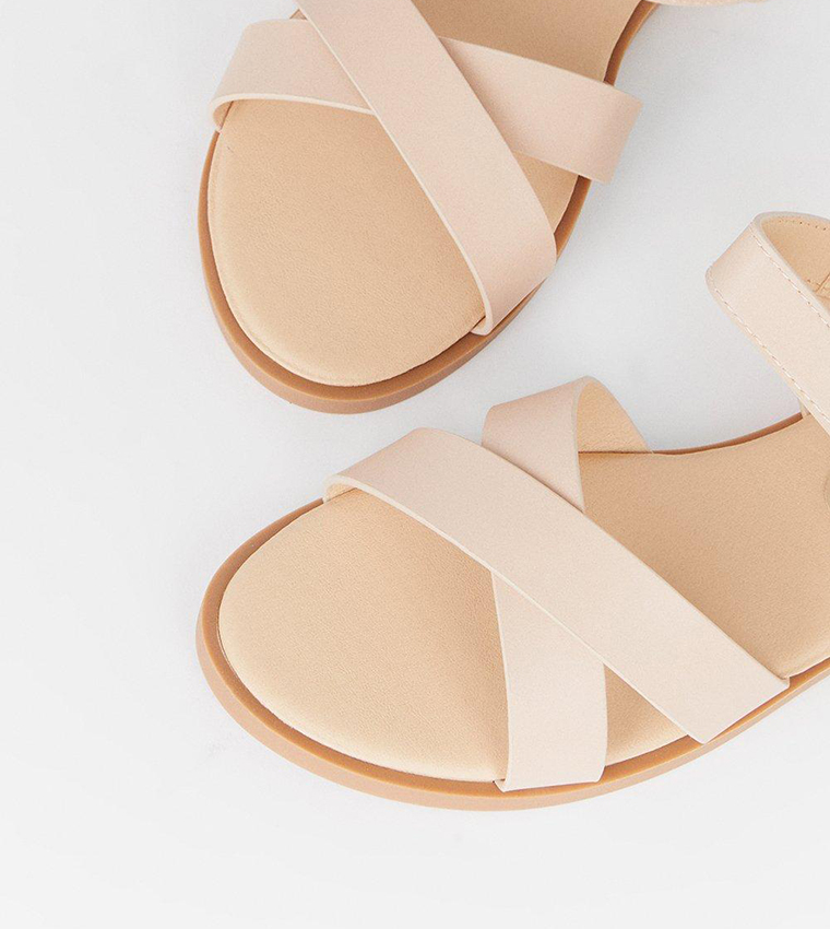 Wide Fit Florence Cross Strap Flat Sandals