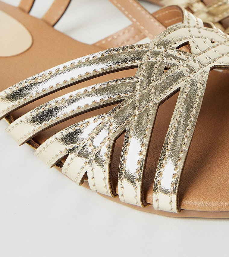 Fiona Lattice Peep Toe Slingback Flat Sandals