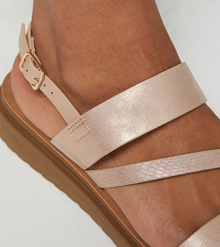 Wide Fit ALI Asymmetric Strap Comfort Sandals