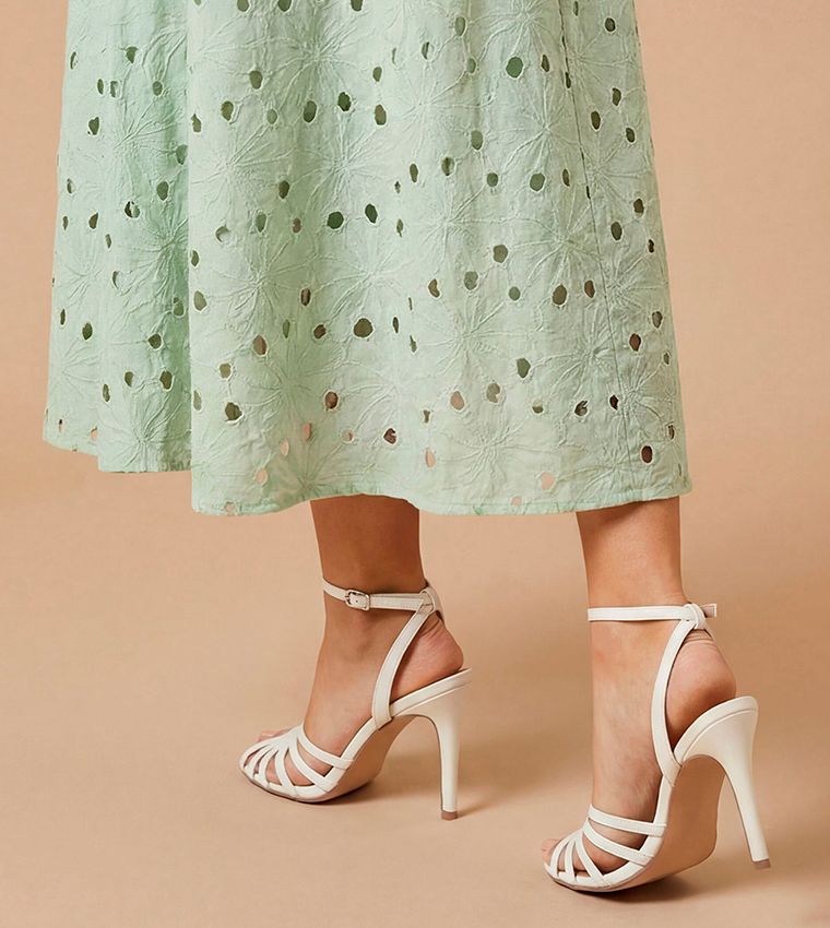 Davey Faux Leather Caged Front High Heel Stiletto Pumps