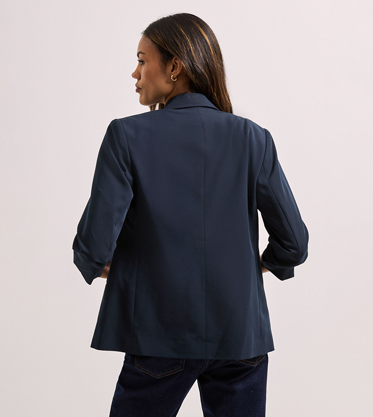 Solid 3/4 Sleeves Blazer