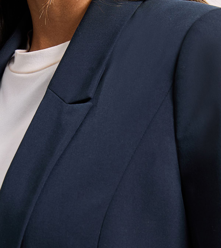 Solid 3/4 Sleeves Blazer
