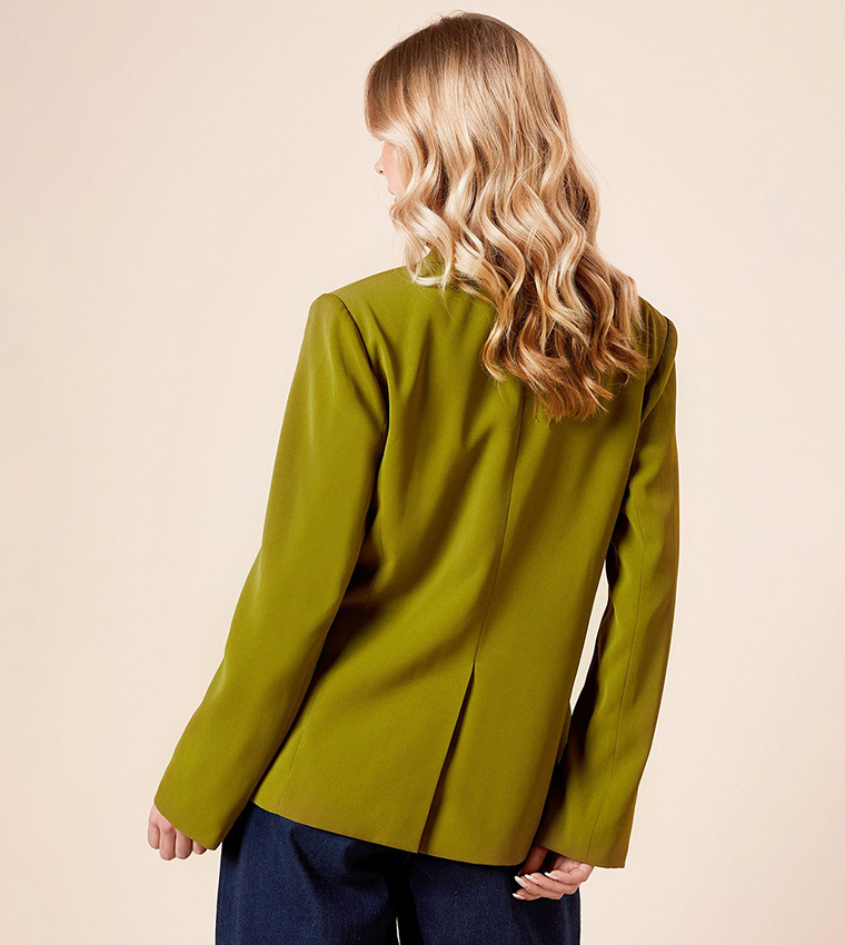 Tailored Seam Front Detail Double Breasted Blazer