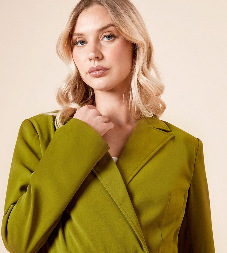 Tailored Seam Front Detail Double Breasted Blazer