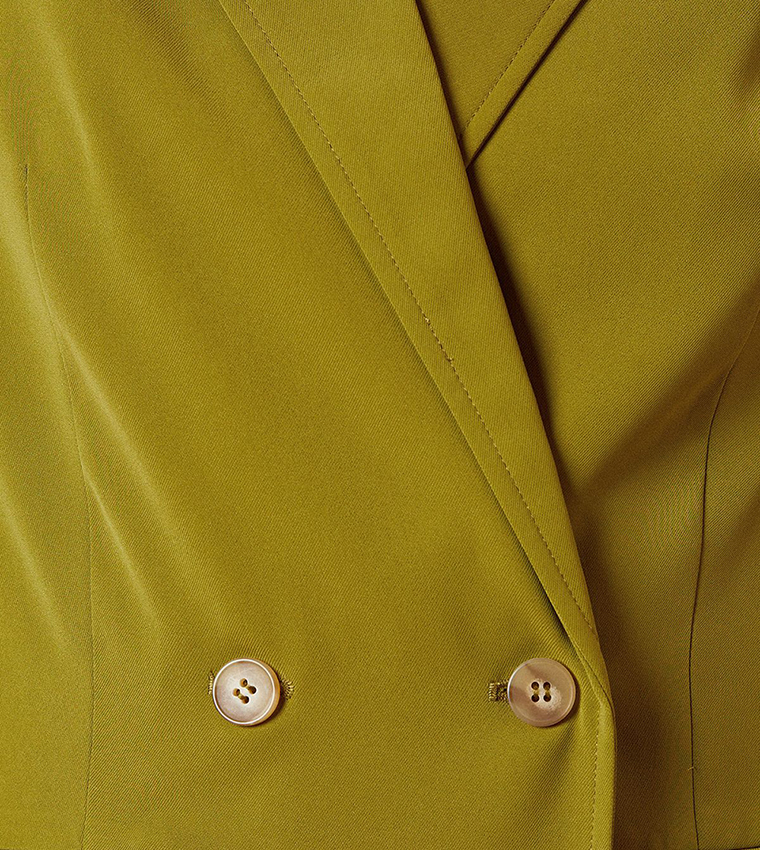 Tailored Seam Front Detail Double Breasted Blazer