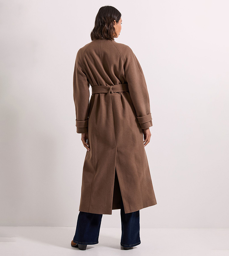 Classic Midi High Neck Overcoat