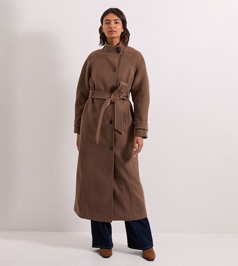 Classic Midi High Neck Overcoat