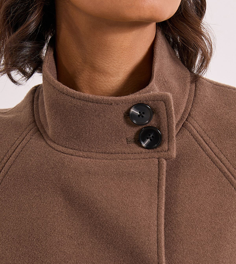 Classic Midi High Neck Overcoat