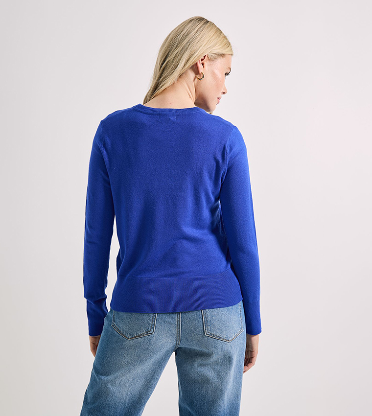 دوروثي بيركينز  سترات بياقة دائرية - أزرق Round Neck Sweaters
