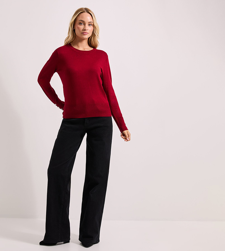 دوروثي بيركينز  سترات بياقة دائرية - أحمر Round Neck Sweaters