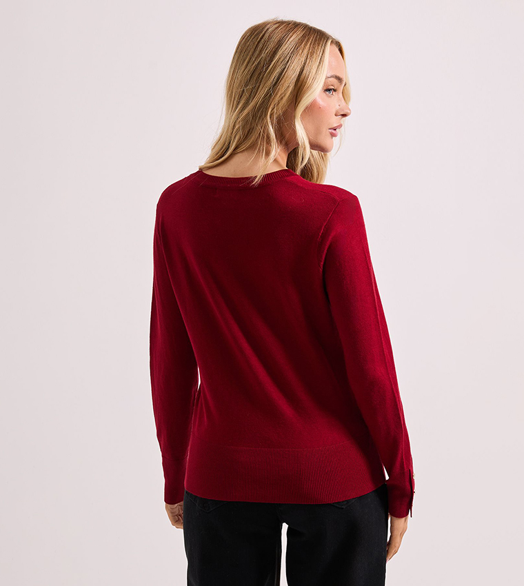دوروثي بيركينز  سترات بياقة دائرية - أحمر Round Neck Sweaters