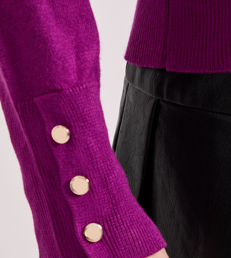 Dorothy Perkins  Round Neck Sweaters - Purple Round Neck Sweaters