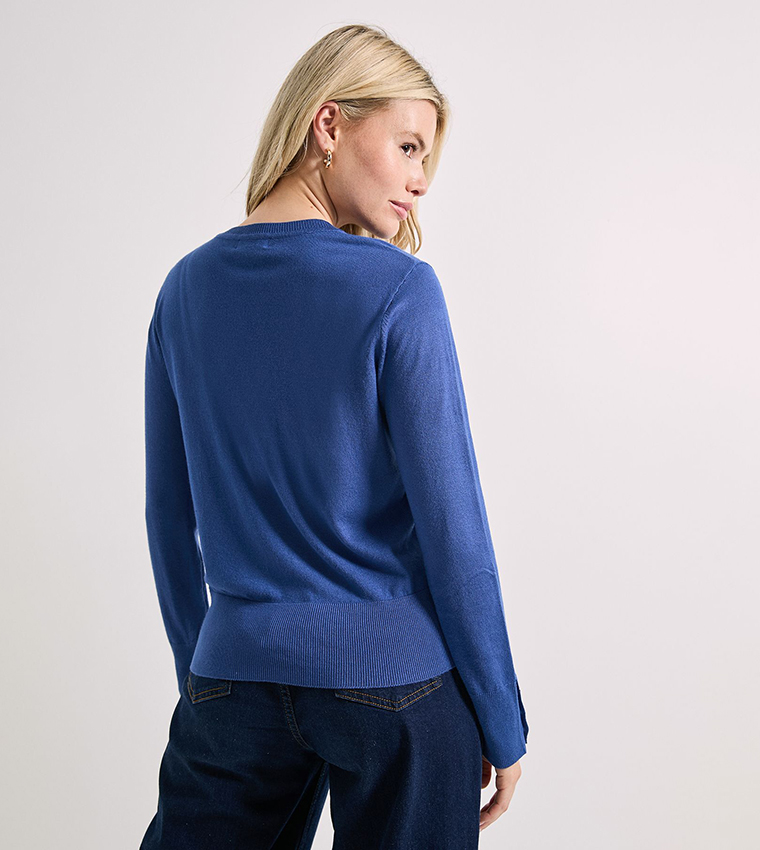 دوروثي بيركينز  سترات بياقة دائرية - أزرق Round Neck Sweaters