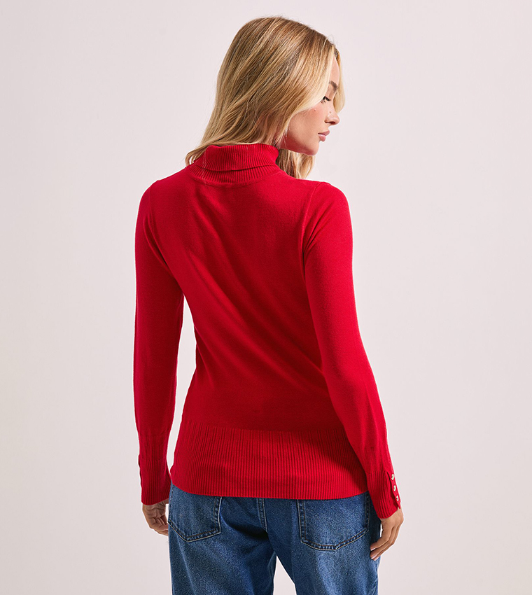 دوروثي بيركينز  سترات بياقة سلحفاة - أحمر Turtle neck Sweaters