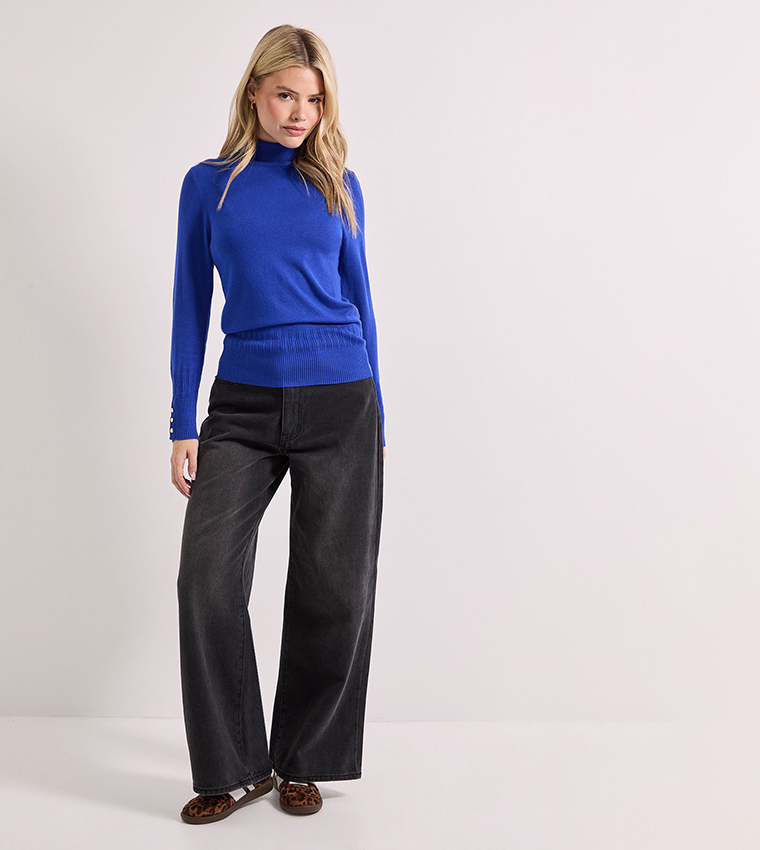 Dorothy Perkins  Turtleneck Sweaters - Blue Turtle neck Sweaters